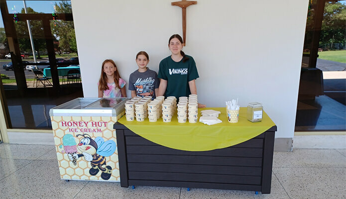 Ice cream socials a hit after Masses