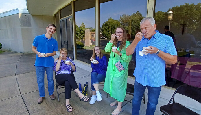 Ice cream socials a hit after Masses