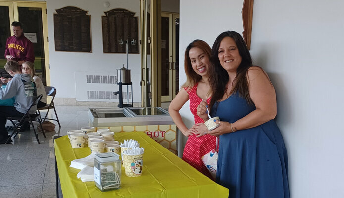 Ice cream socials a hit after Masses